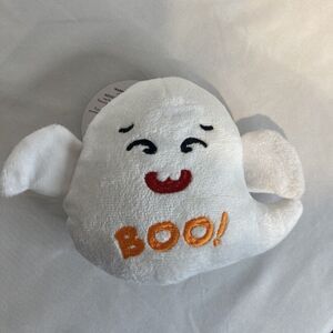 Thrills & Chills Plush Squeaky Ghost Small Dog Toy 7” X 4”